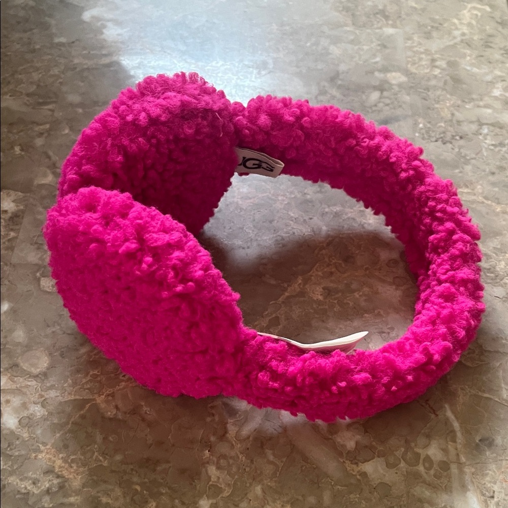 UGG Vibrant Pink Shearling Earmuffs